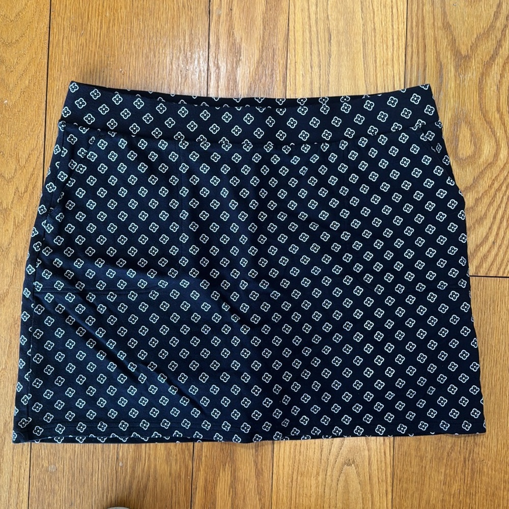 Croft & Barrow Womens XL Black and White Skort Elastic Waist Pockets